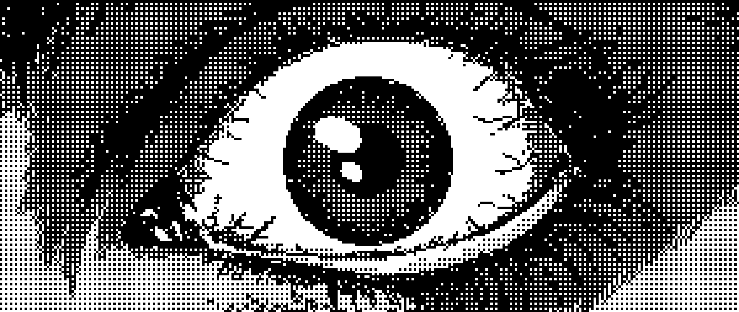 an eye, rendered in 1-bit dither, wide open